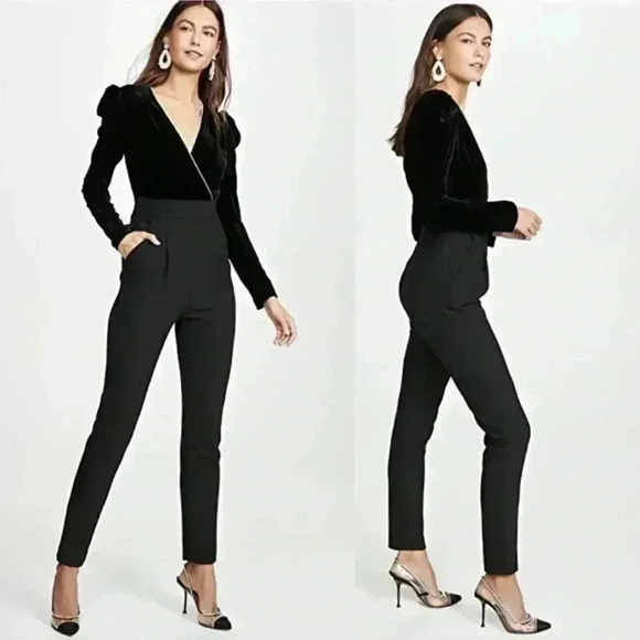 NWT Veronica‎ Beard Cleo Crystal-embellished Velvet Crepe Jumpsuit Size … - Picture 1 of 14